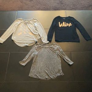 3 Girl’s long sleeved shirts